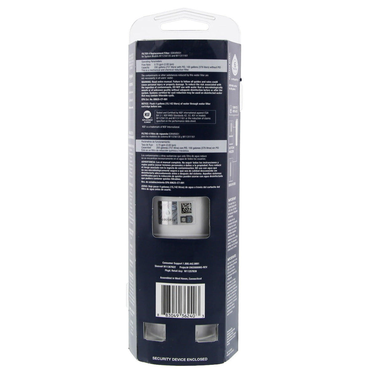 UKF8001 | 4396395 | EveryDrop EDR4RXD1 (Filter 4) Refrigerator Filter