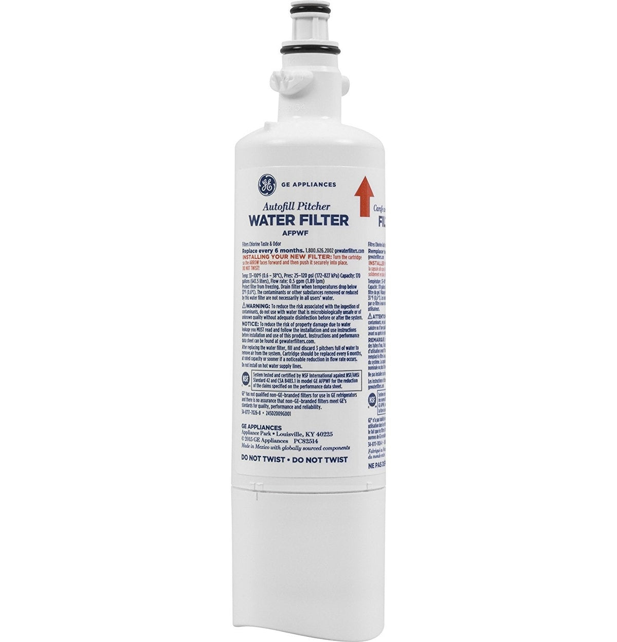 GE AFPWF Auto Fill Pitcher Water Filter Cartridge