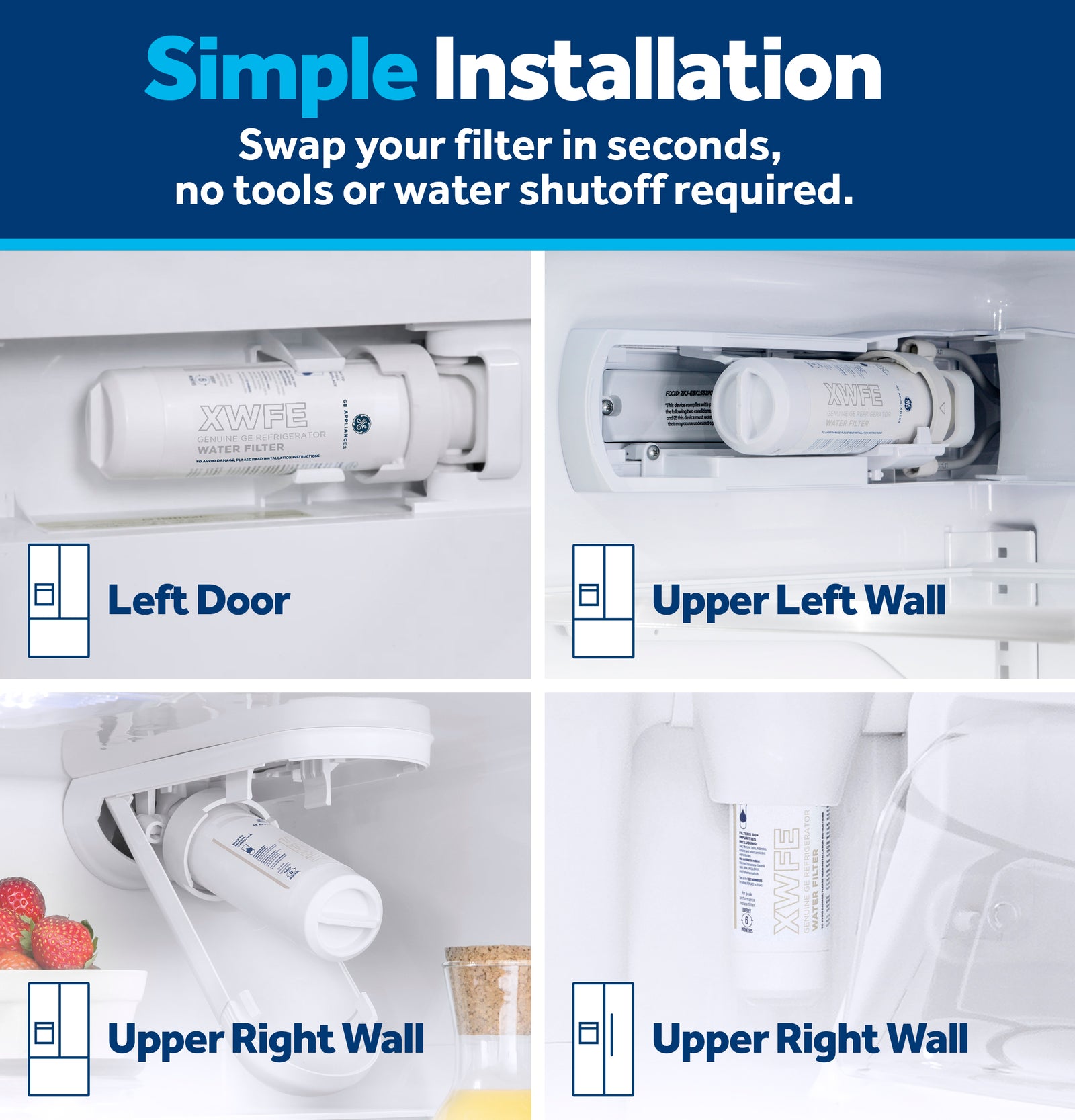XWFE Genuine GE Refrigerator Water Filter