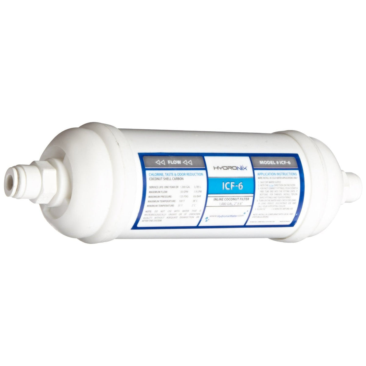 ICF-6Q Hydronix Inline Coconut Carbon Filter