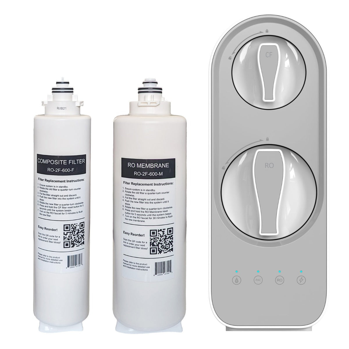 Replacement filter set for USWF RO-2F-600 tankless Reverse Osmosis System - DiscountFilterStore.com