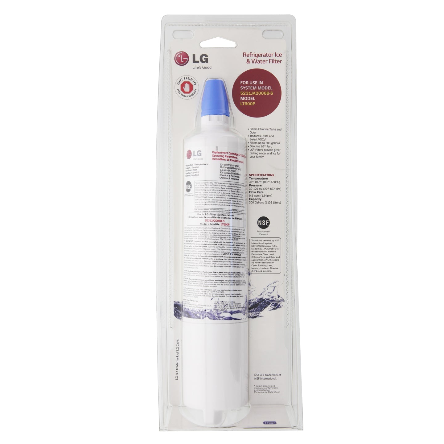 5231JA2006B / LT600P LG Refrigerator Water Filter