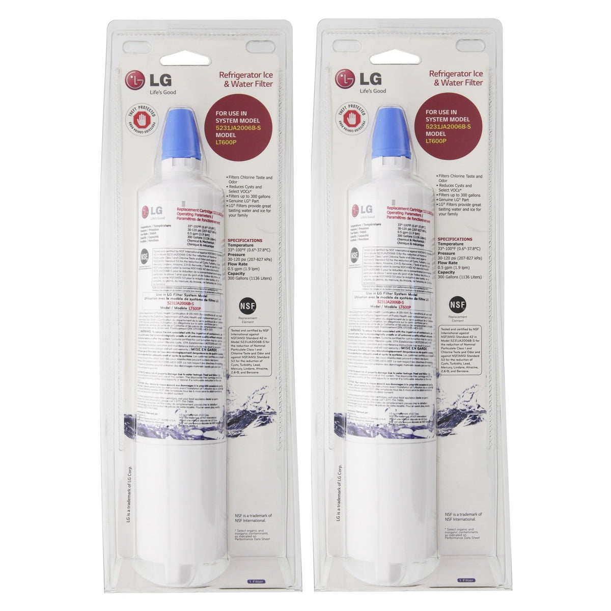 5231JA2006B / LT600P LG Refrigerator Water Filter