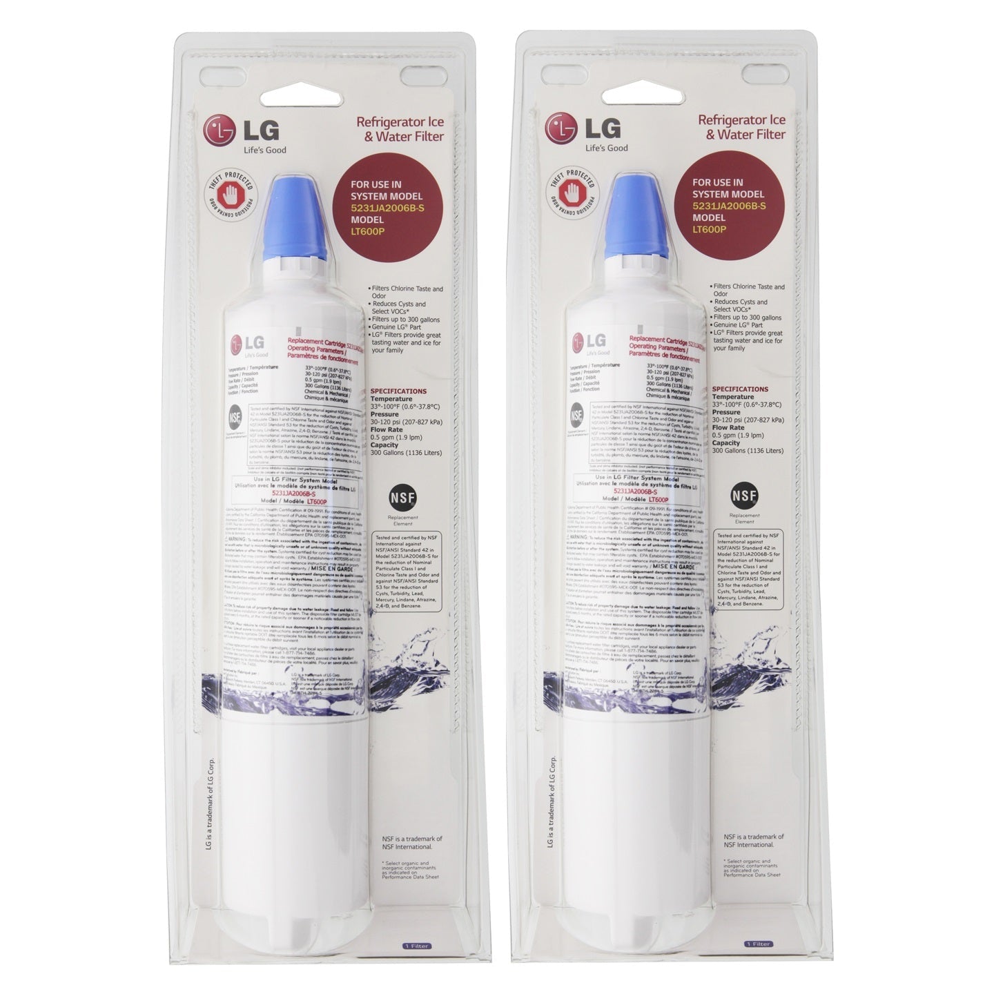 5231JA2006B / LT600P LG Refrigerator Water Filter