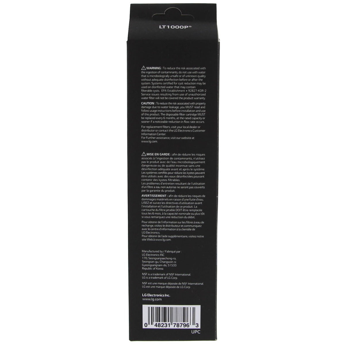 LT1000P LG Replacement Refrigerator Water Filter