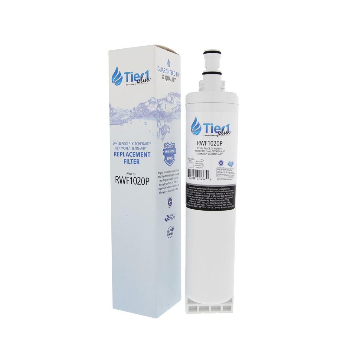 EDR5RXD1 EveryDrop 4396508/4396510 Whirlpool Comparable Lead and Mercury Reducing Refrigerator Water Filter By Tier1 Plus
