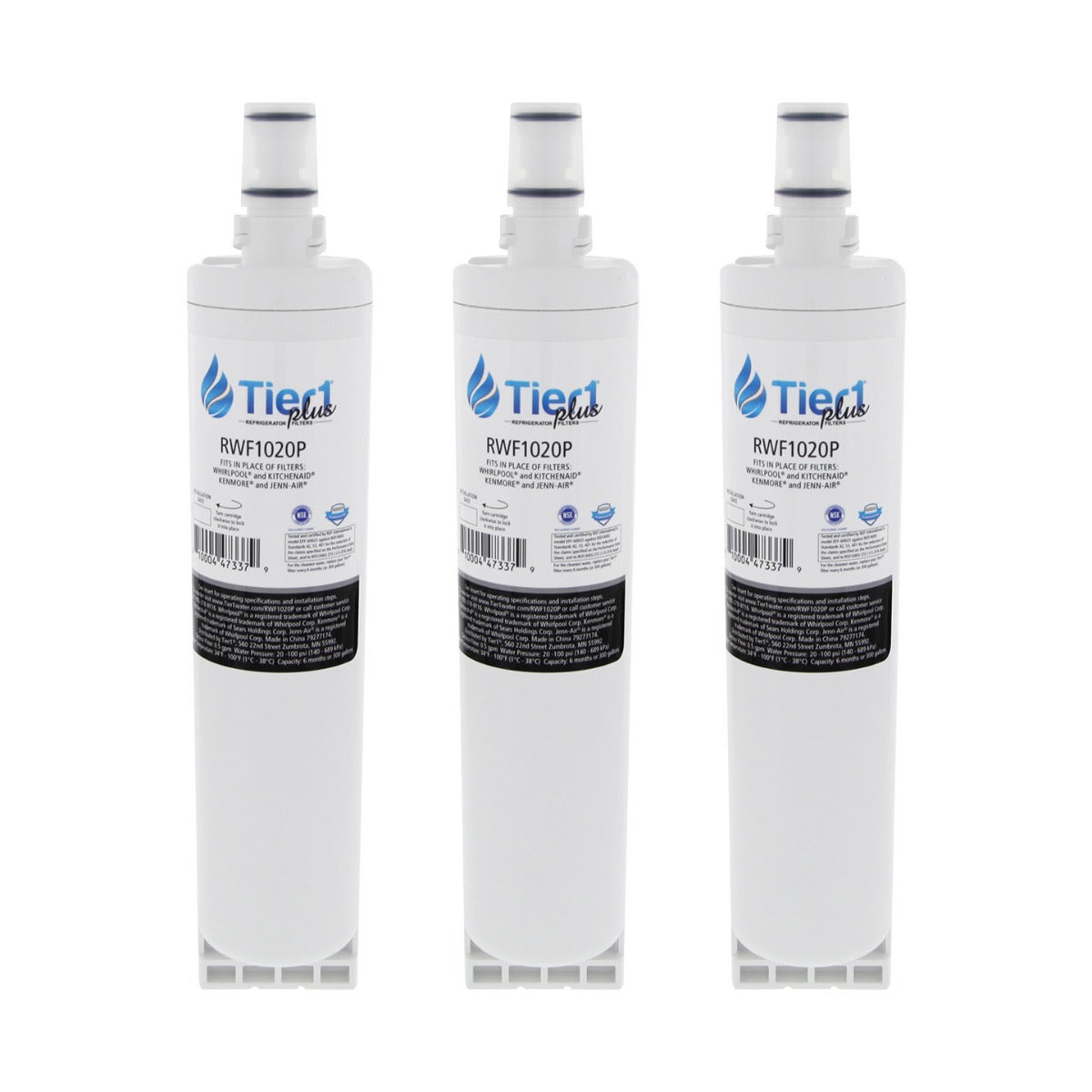 EDR5RXD1 EveryDrop 4396508/4396510 Whirlpool Comparable Lead and Mercury Reducing Refrigerator Water Filter By Tier1 Plus