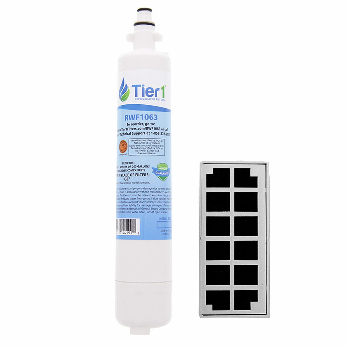 GE RPWF Comparable Refrigerator Water Filter with Odor Filter Comparable Refrigerator Air Filter Combo by Tier1